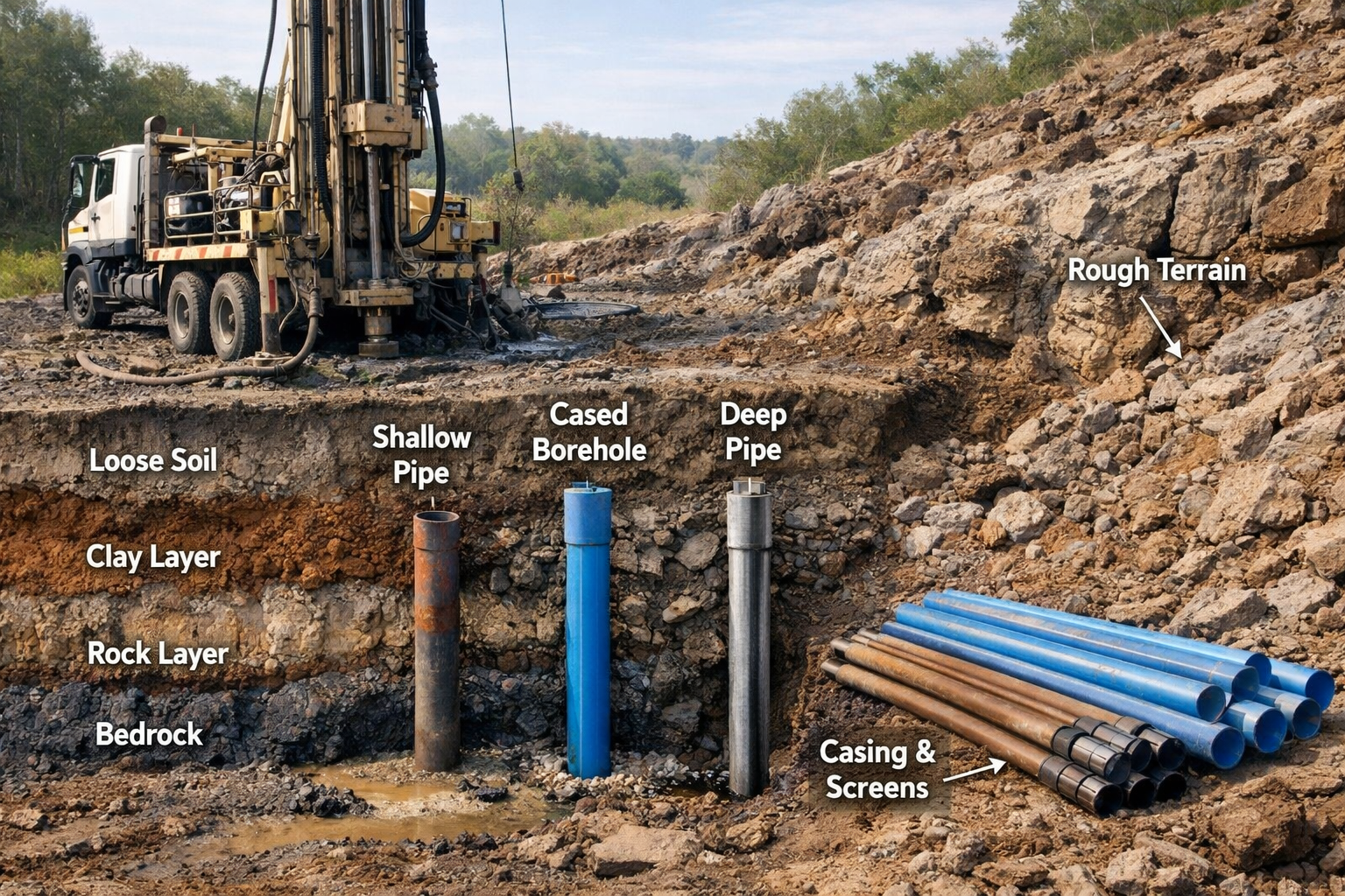 Borehole Drilling on Rugged Terrain: Challenges, Costs, and Expert Solutions chatgpt image jan 23, 2026, 07 14 52 am